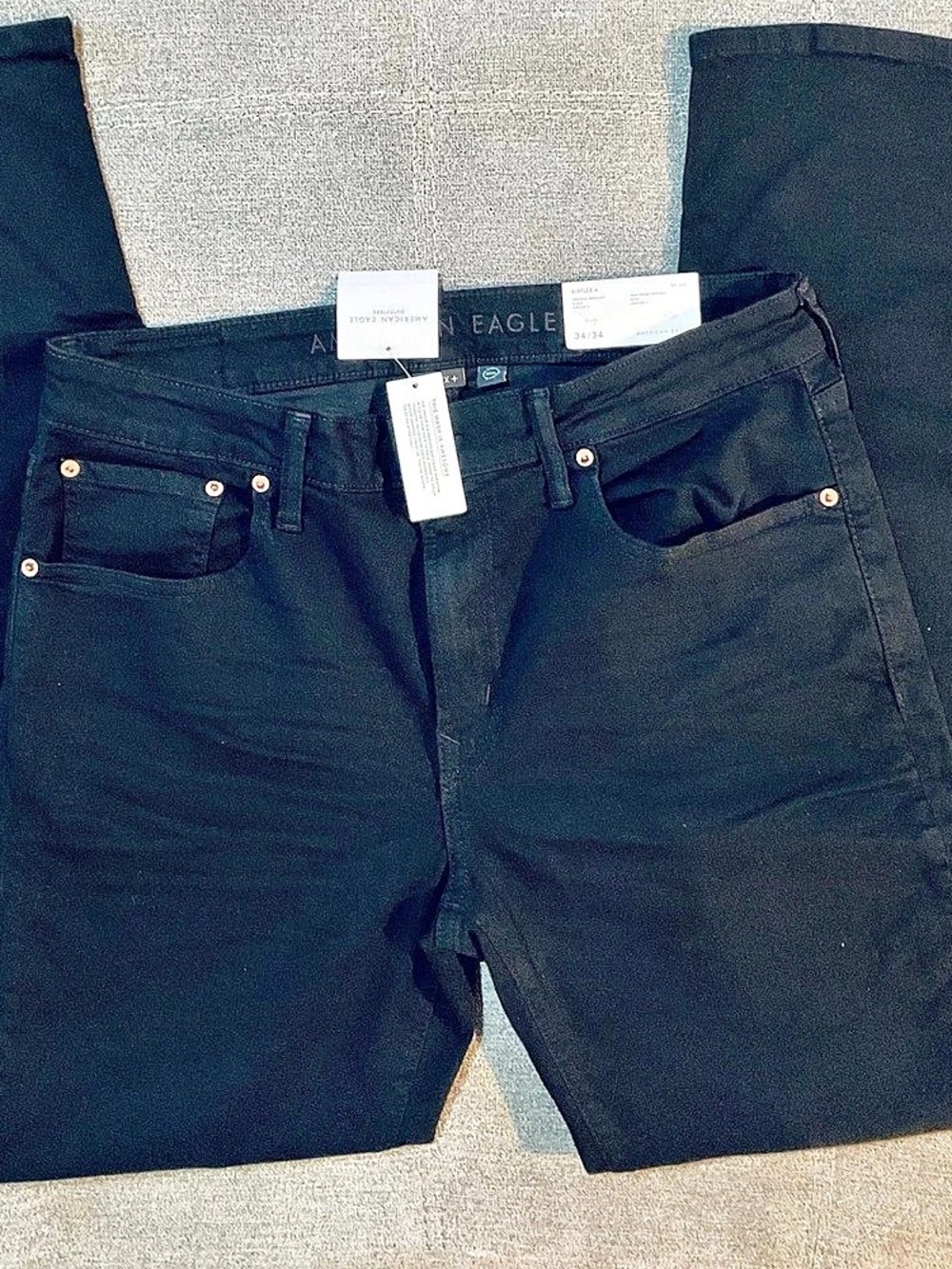 American Eagle Original Bootcut Airflex+ + Bootcut Jeans in Black Waist 34/34